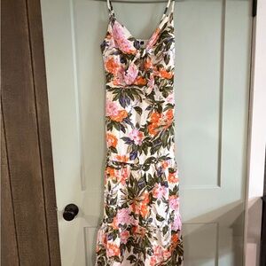 GAP Floral Maxi Dress with Pink and Orange Hues